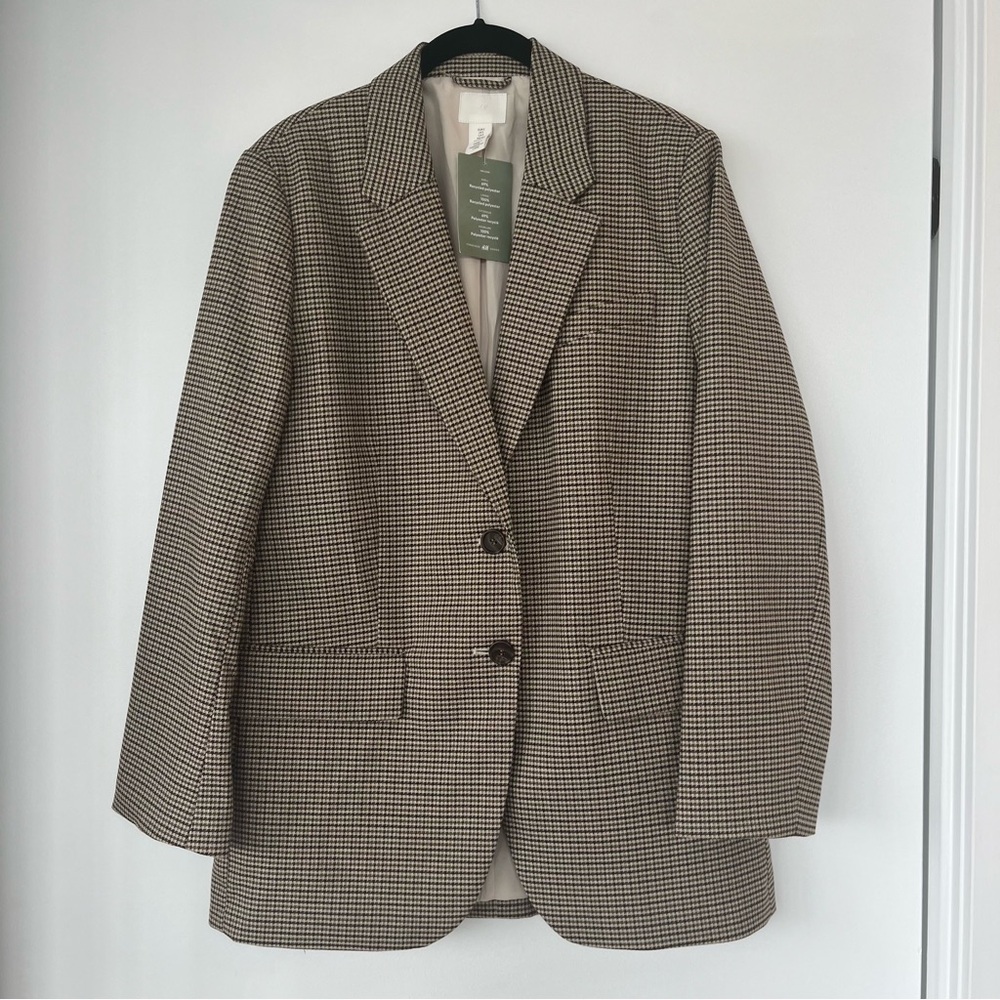 NWT H&M Tan Plaid Blazer (size S)